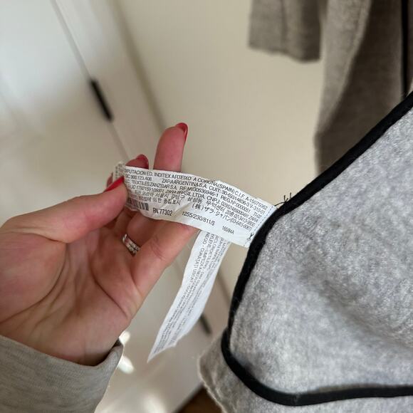 Zara Trafaluc Wool Blend Open Front Mid-Length Coat Gray S - Picture 7 of 10